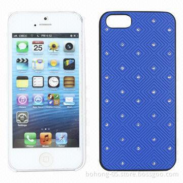 Case for iPhone 5S, PC Material, Back Herringbone Diamond, PC Leather